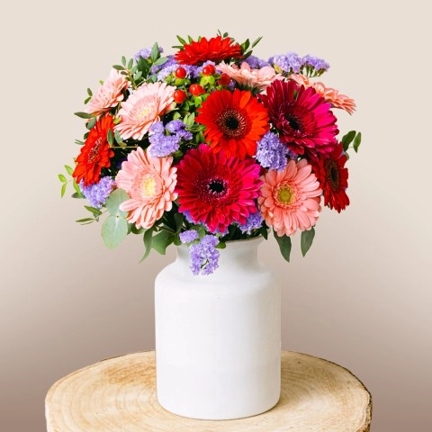 Red Rose Fuchsia Gerberas